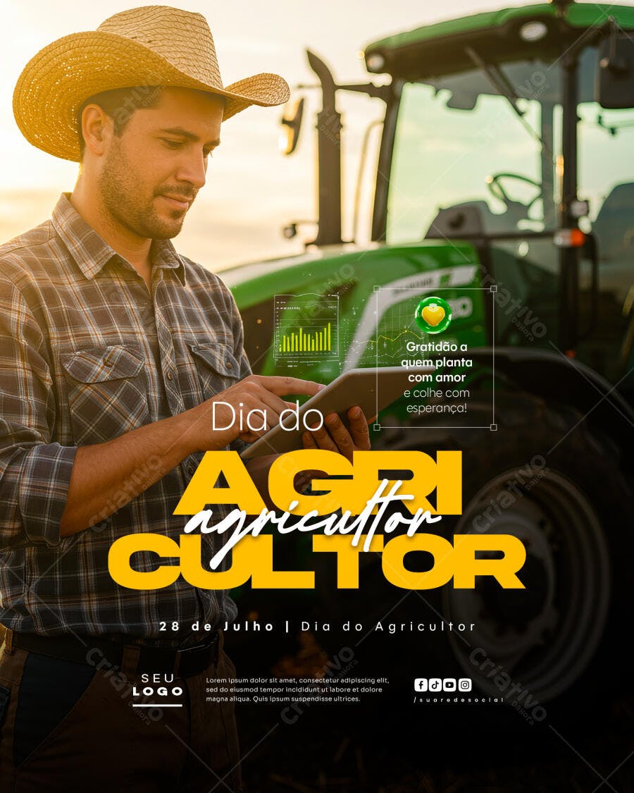 Flyer Dia do Agricultor 28 de Julho PSD Editável