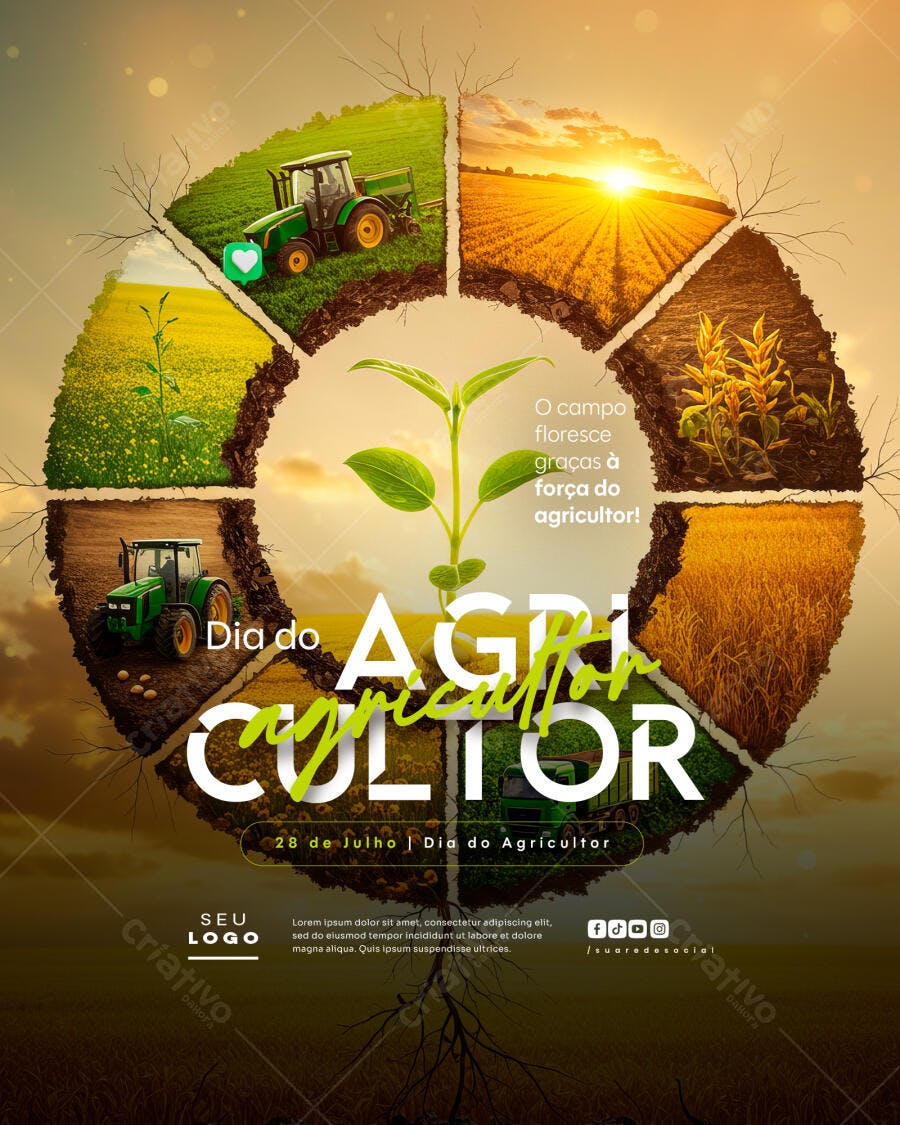 Flyer Dia do Agricultor 28 de Julho PSD Editável