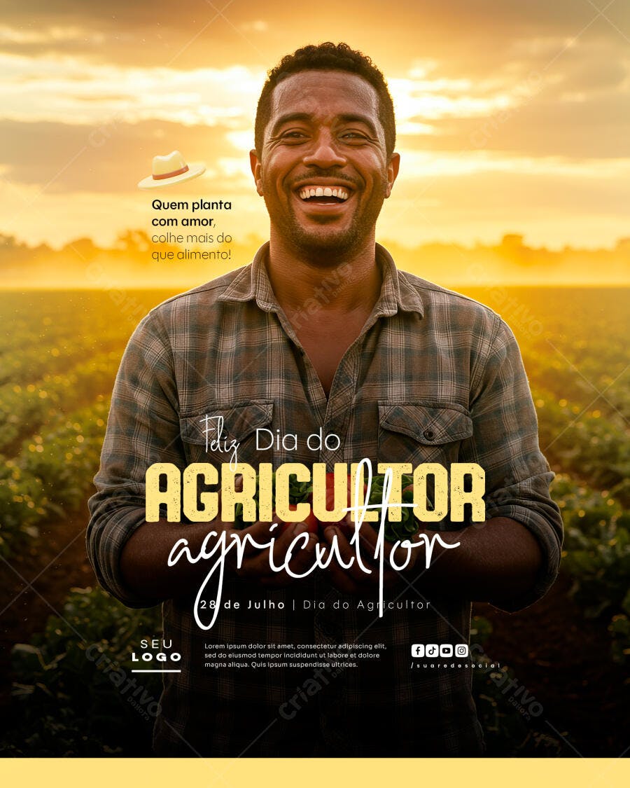 Flyer Dia do Agricultor PSD Editável