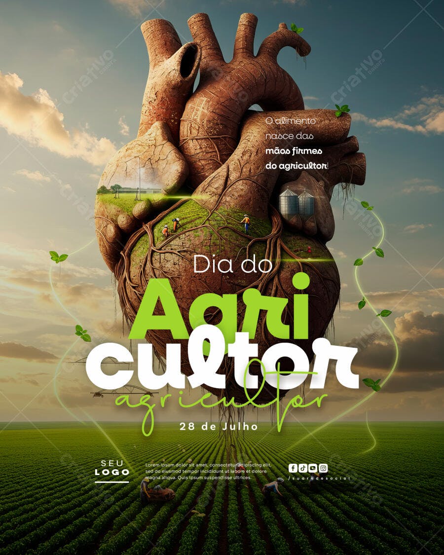 Flyer Dia do Agricultor 28 de Julho PSD Editável