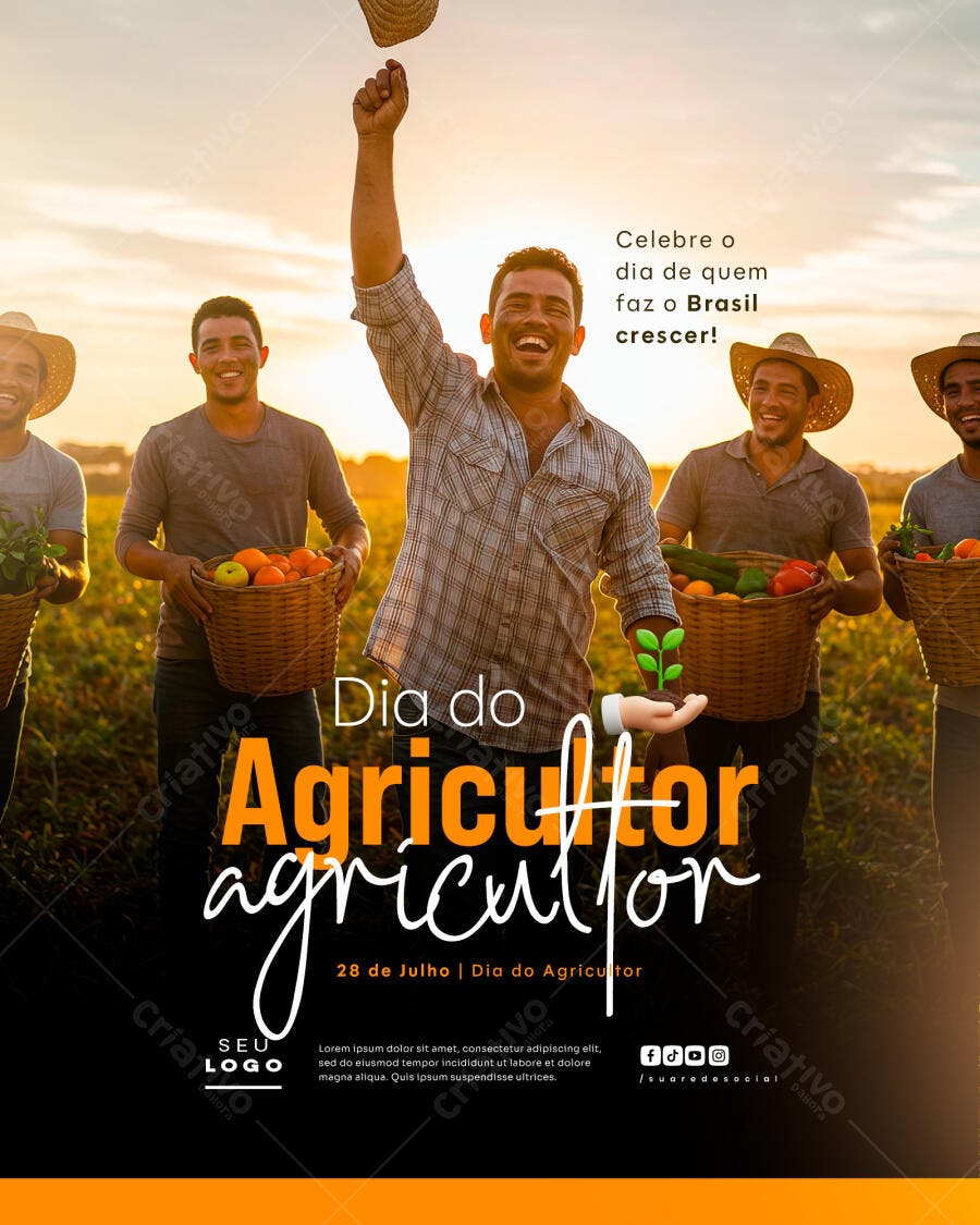 Flyer Dia do Agricultor 28 de Julho PSD Editável