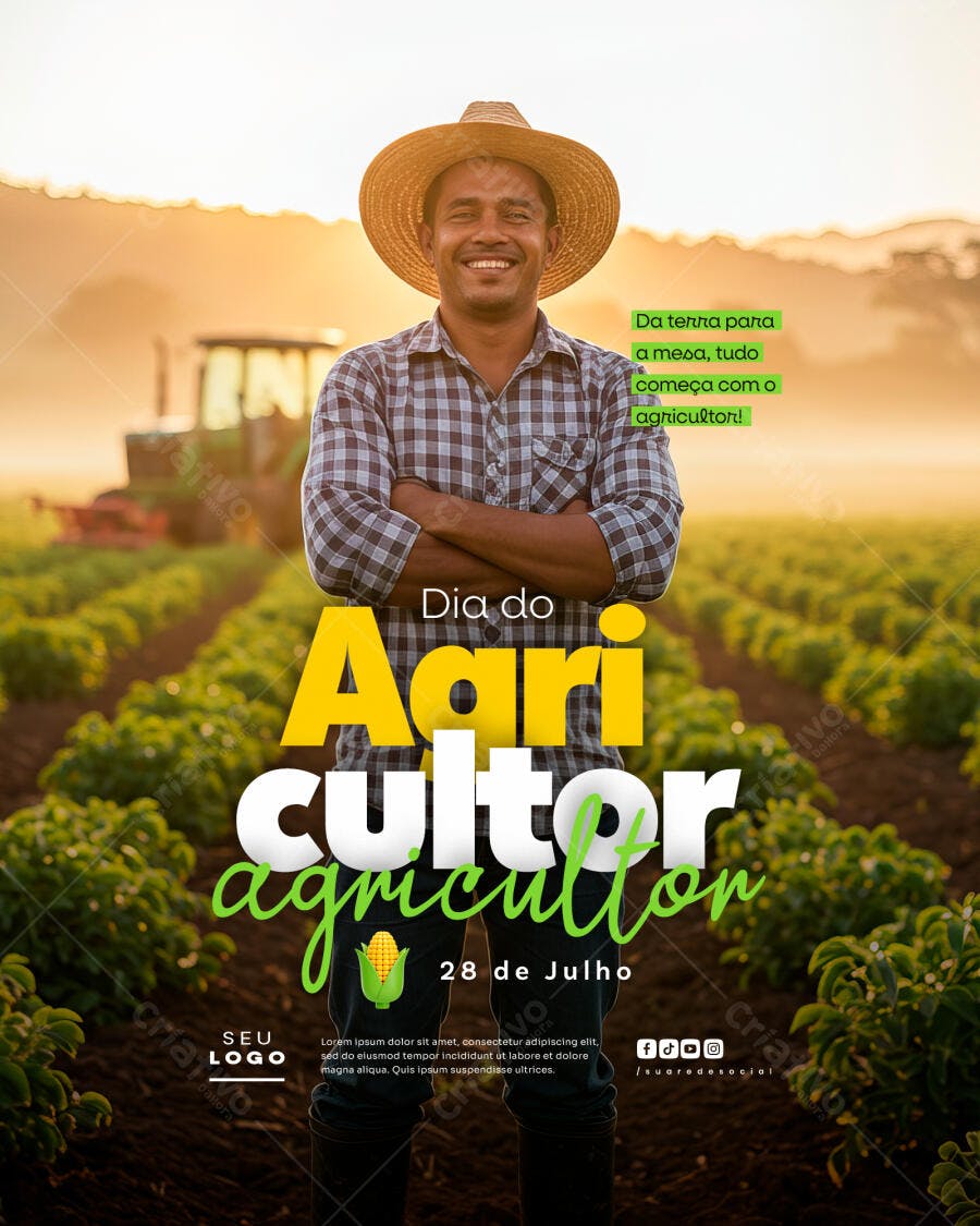 Flyer Dia do Agricultor 28 de Julho PSD Editável