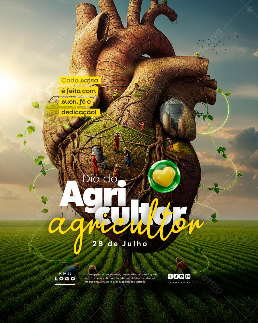 Flyer Dia do Agricultor 28 de Julho PSD Editável