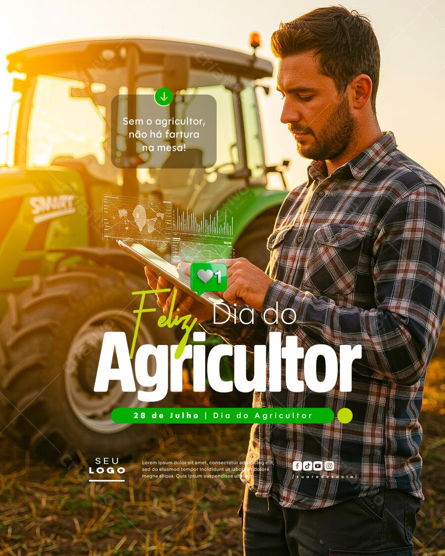 Flyer Dia do Agricultor 28 de Julho PSD Editável
