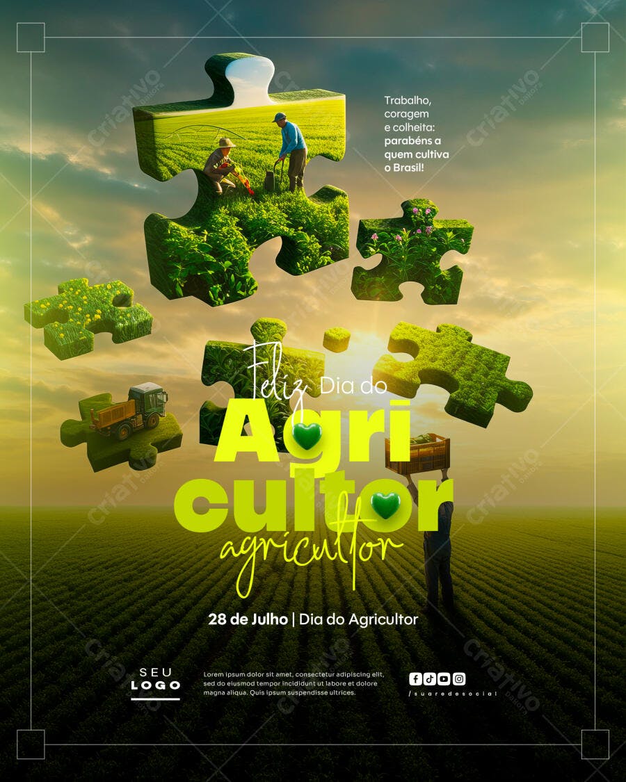 Flyer Dia do Agricultor 28 de Julho PSD Editável