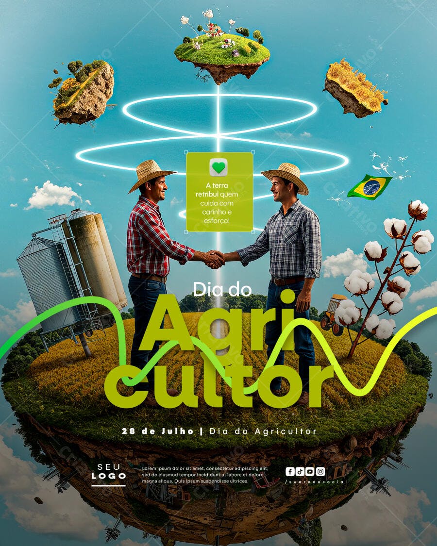 Flyer Dia do Agricultor 28 de Julho PSD Editável