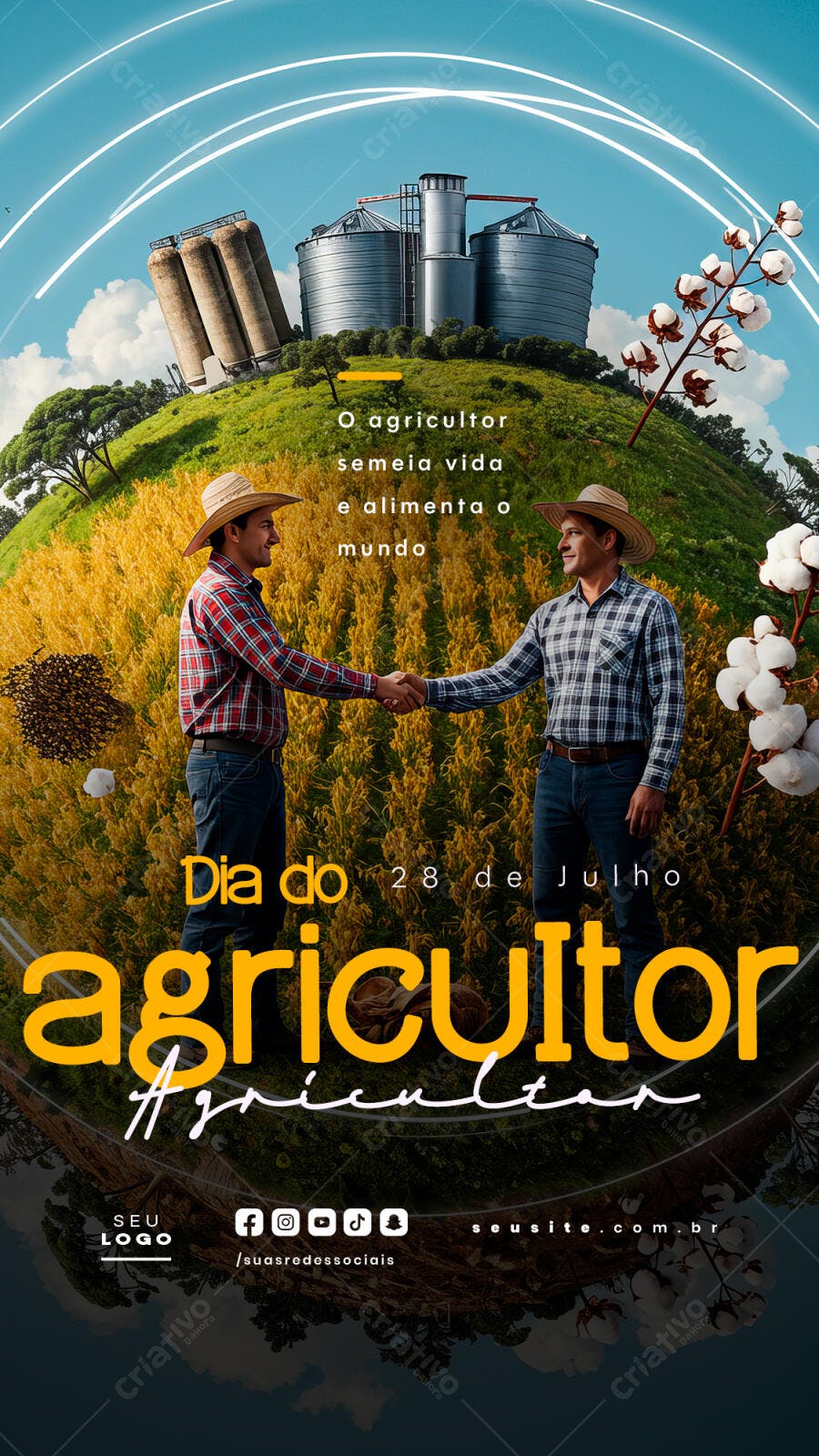Flyer Dia do Agricultor 28 de Julho PSD Editável