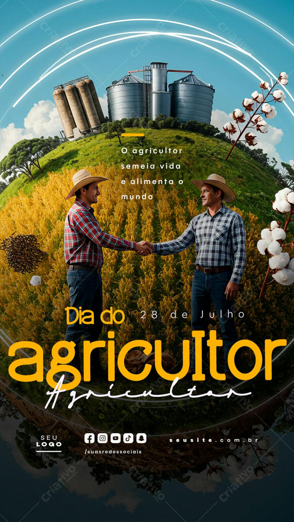 Dia do Agricultor 28 de Julho Story social media psd editável (1)