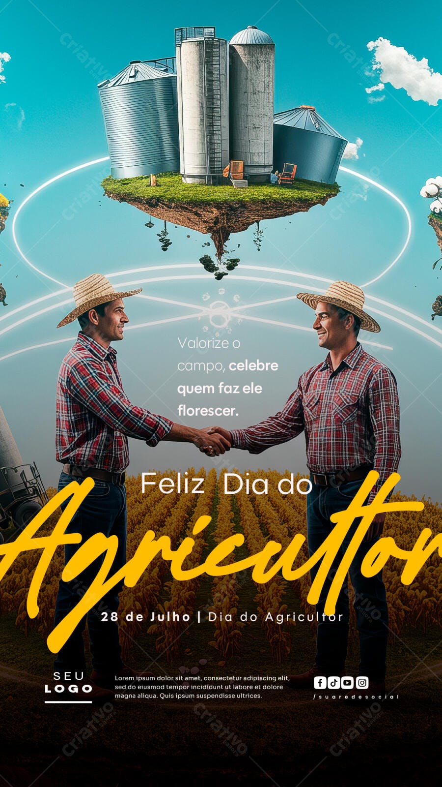 Flyer Dia do Agricultor 28 de Julho PSD Editável