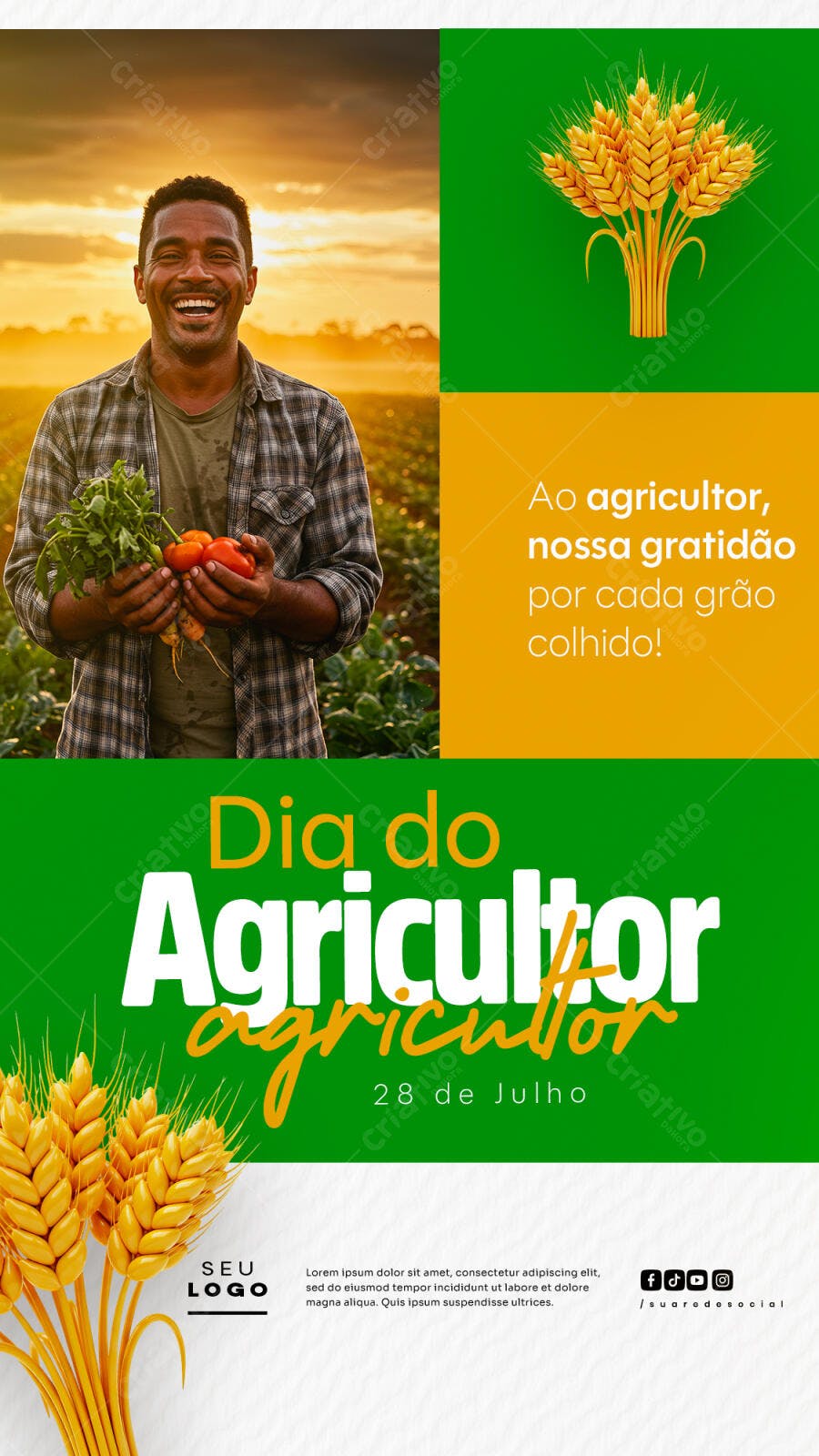 Flyer Dia do Agricultor 28 de Julho PSD Editável