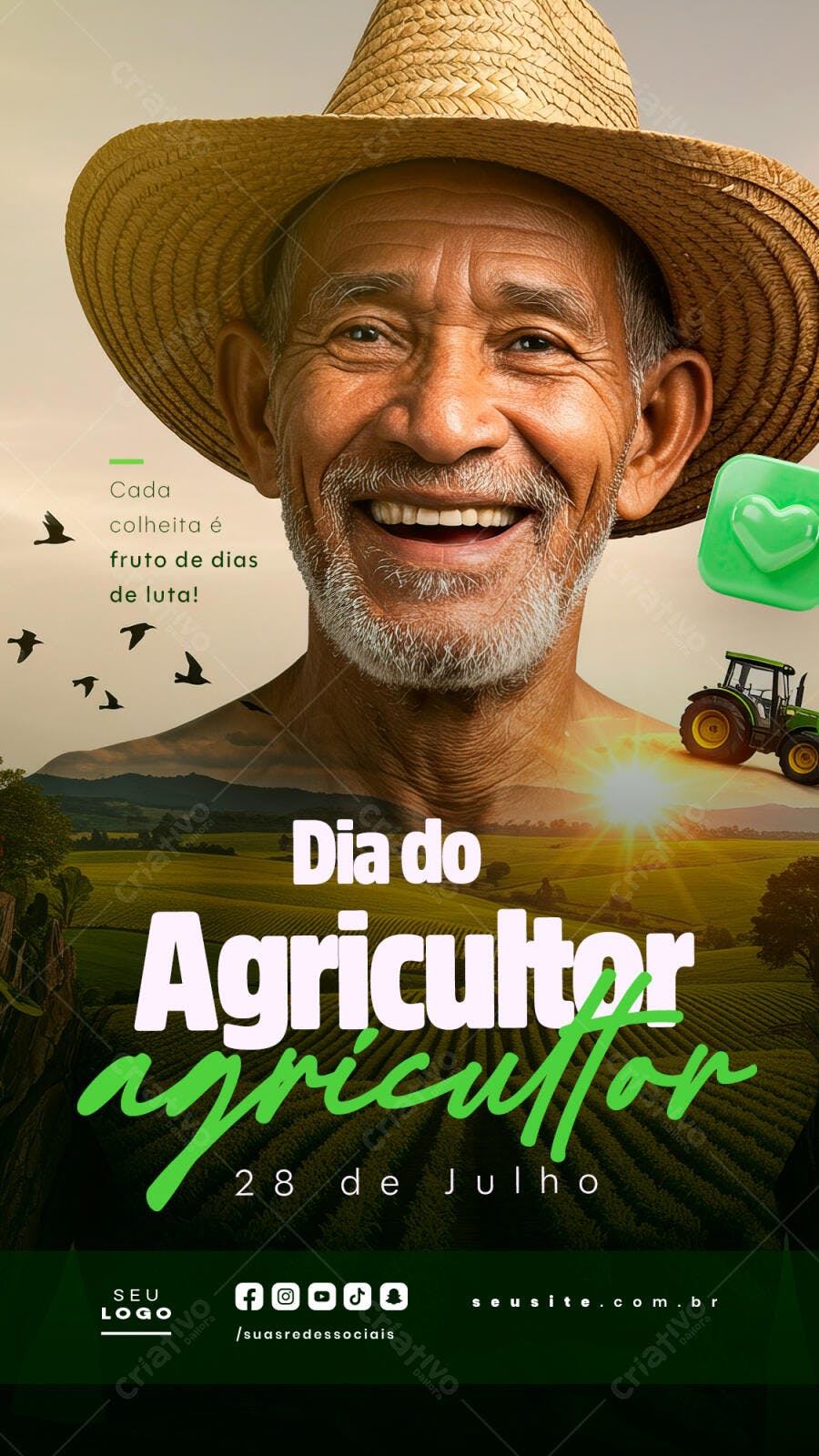 Flyer Dia do Agricultor 28 de Julho PSD Editável