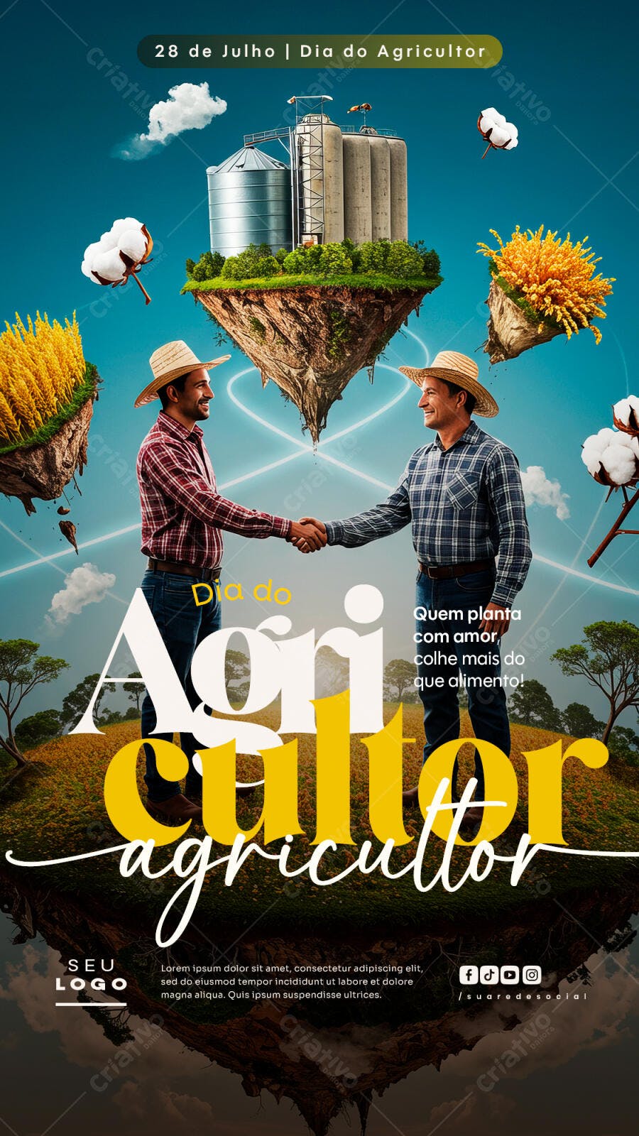 Flyer Dia do Agricultor 28 de Julho PSD Editável