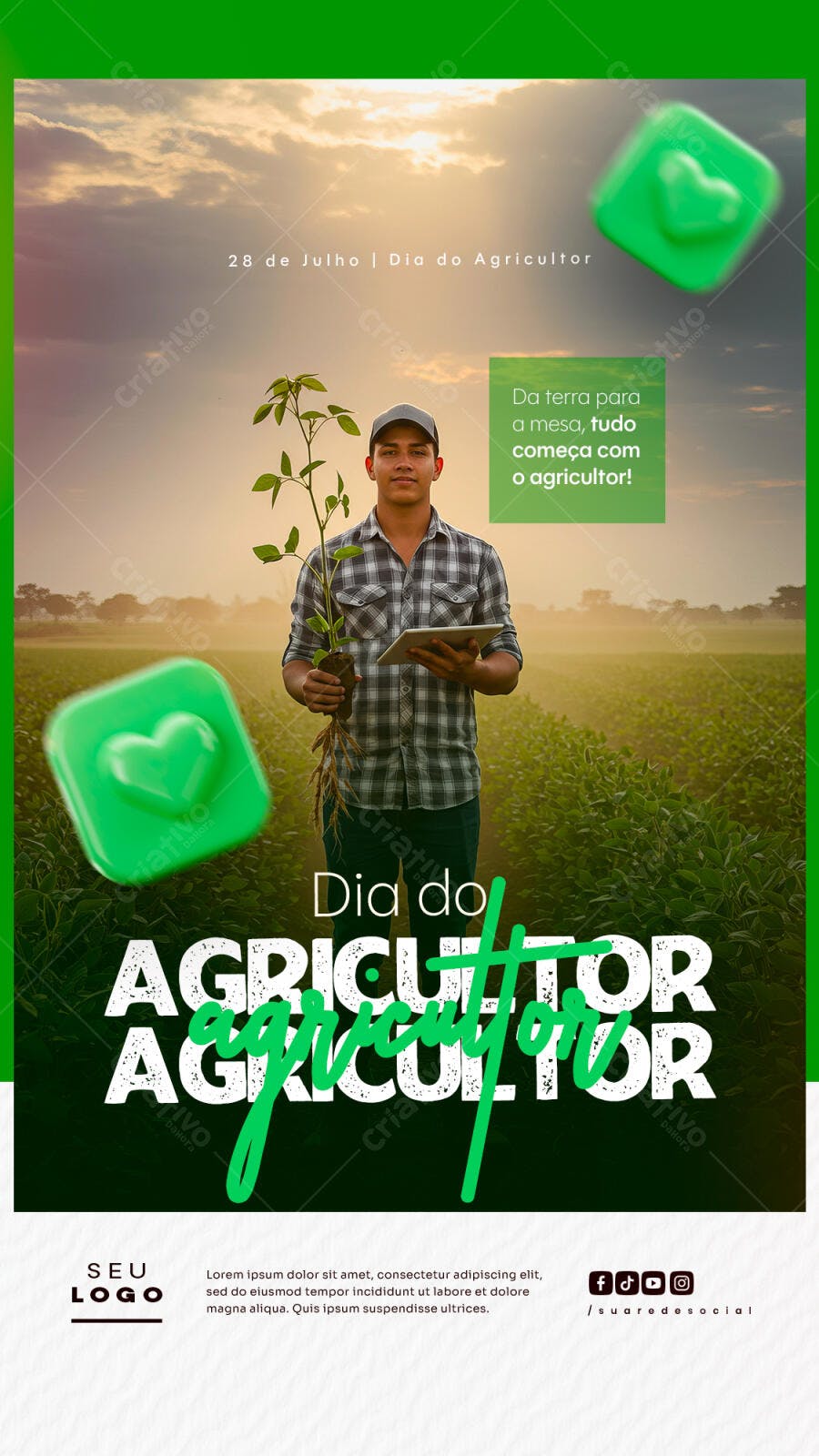 Flyer Dia do Agricultor 28 de Julho PSD Editável