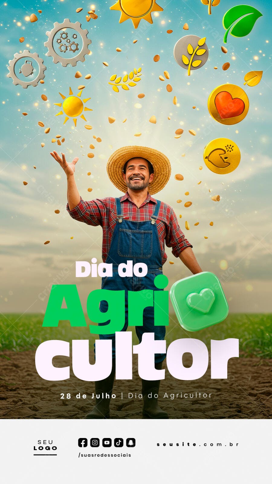 Flyer Dia do Agricultor 28 de Julho PSD Editável