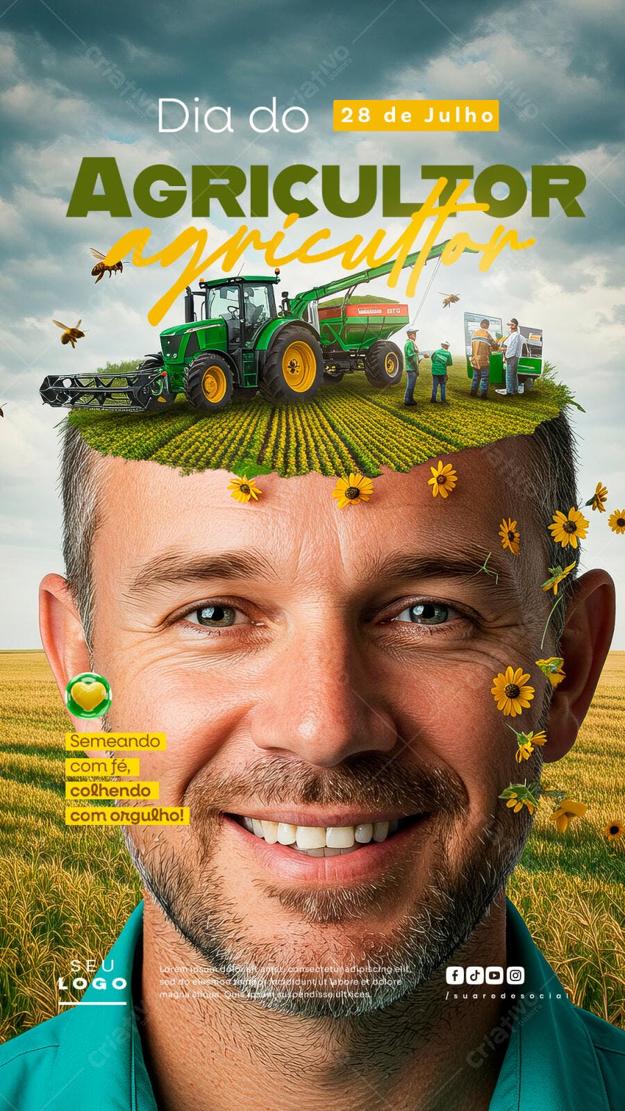 Flyer Dia do Agricultor 28 de Julho PSD Editável