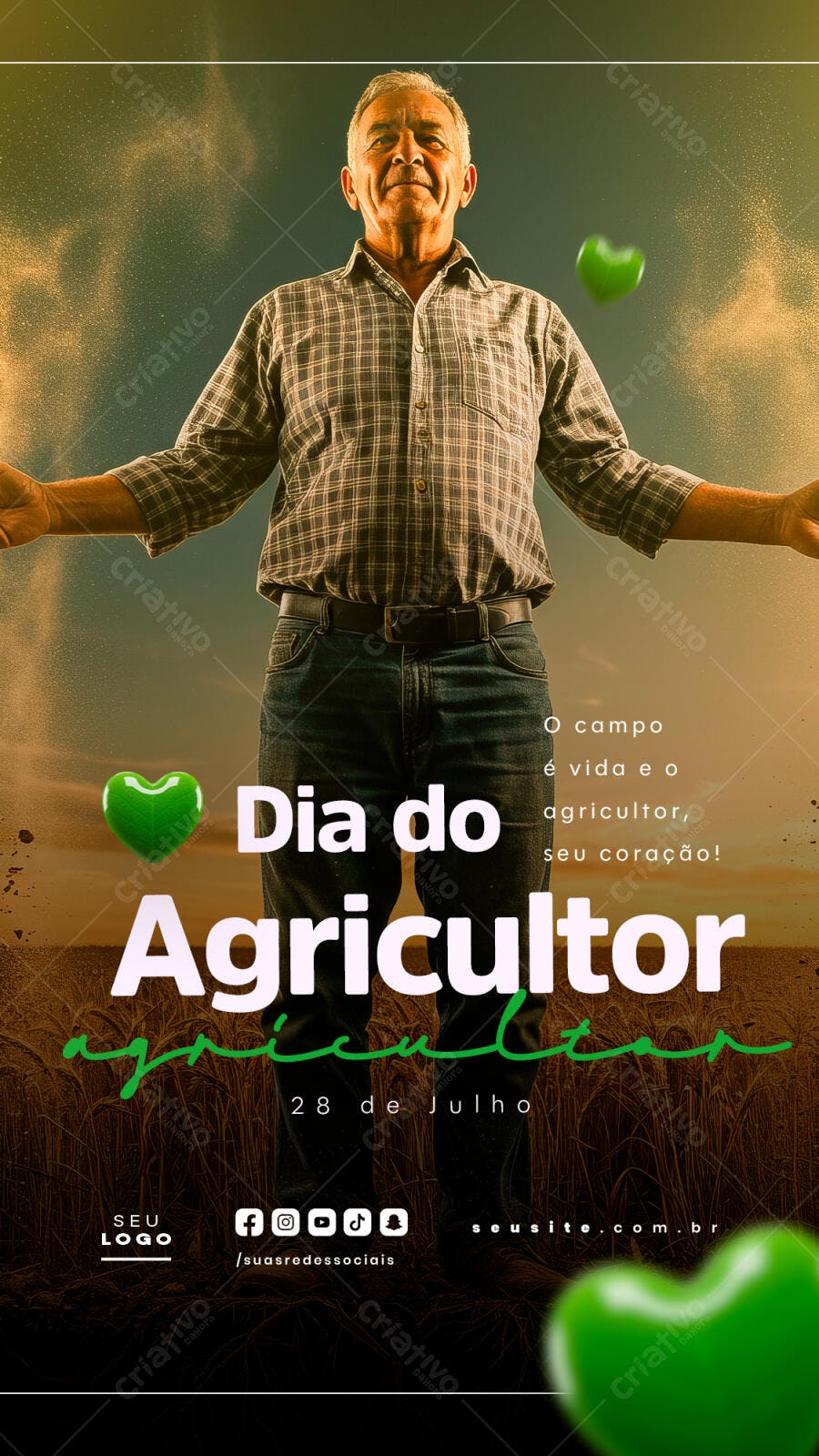 Flyer Dia do Agricultor 28 de Julho PSD Editável