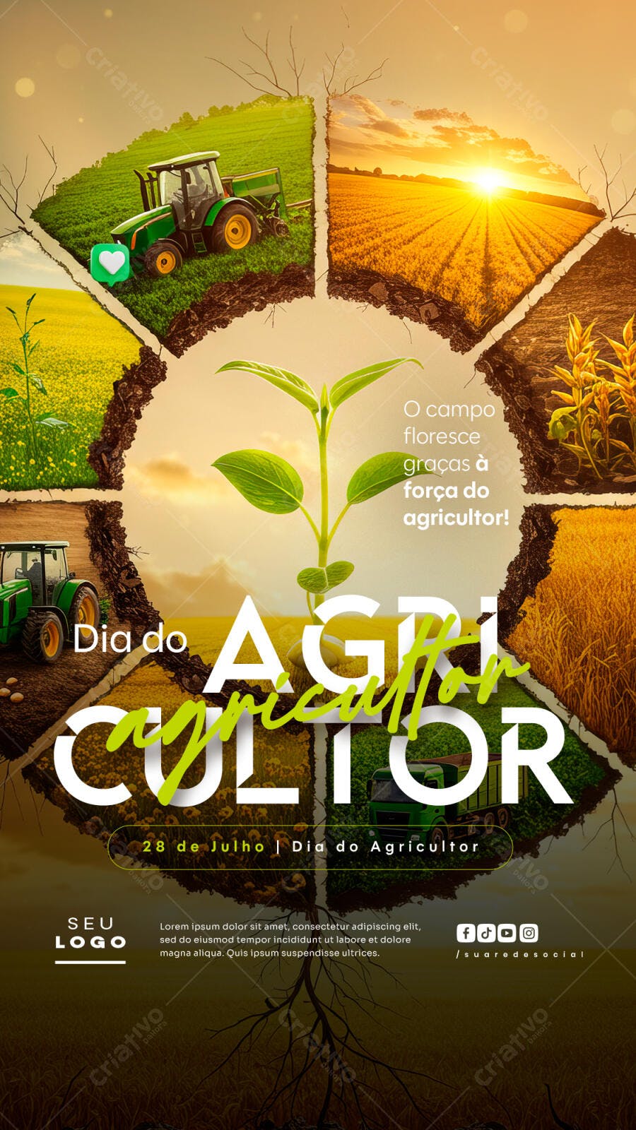 Flyer Dia do Agricultor 28 de Julho PSD Editável