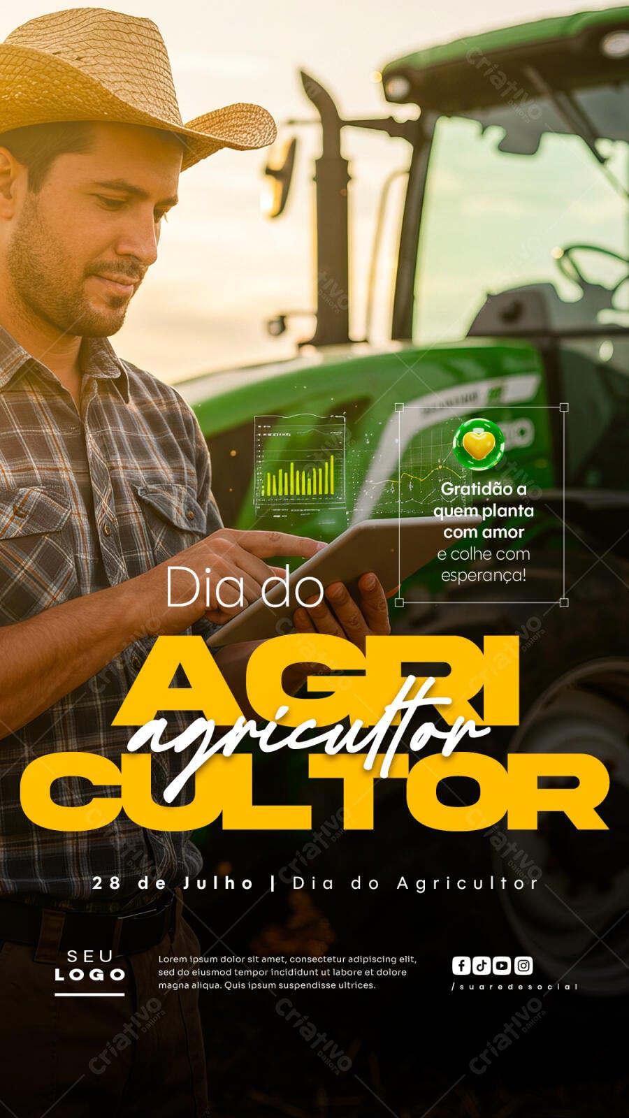 Flyer Dia do Agricultor 28 de Julho PSD Editável