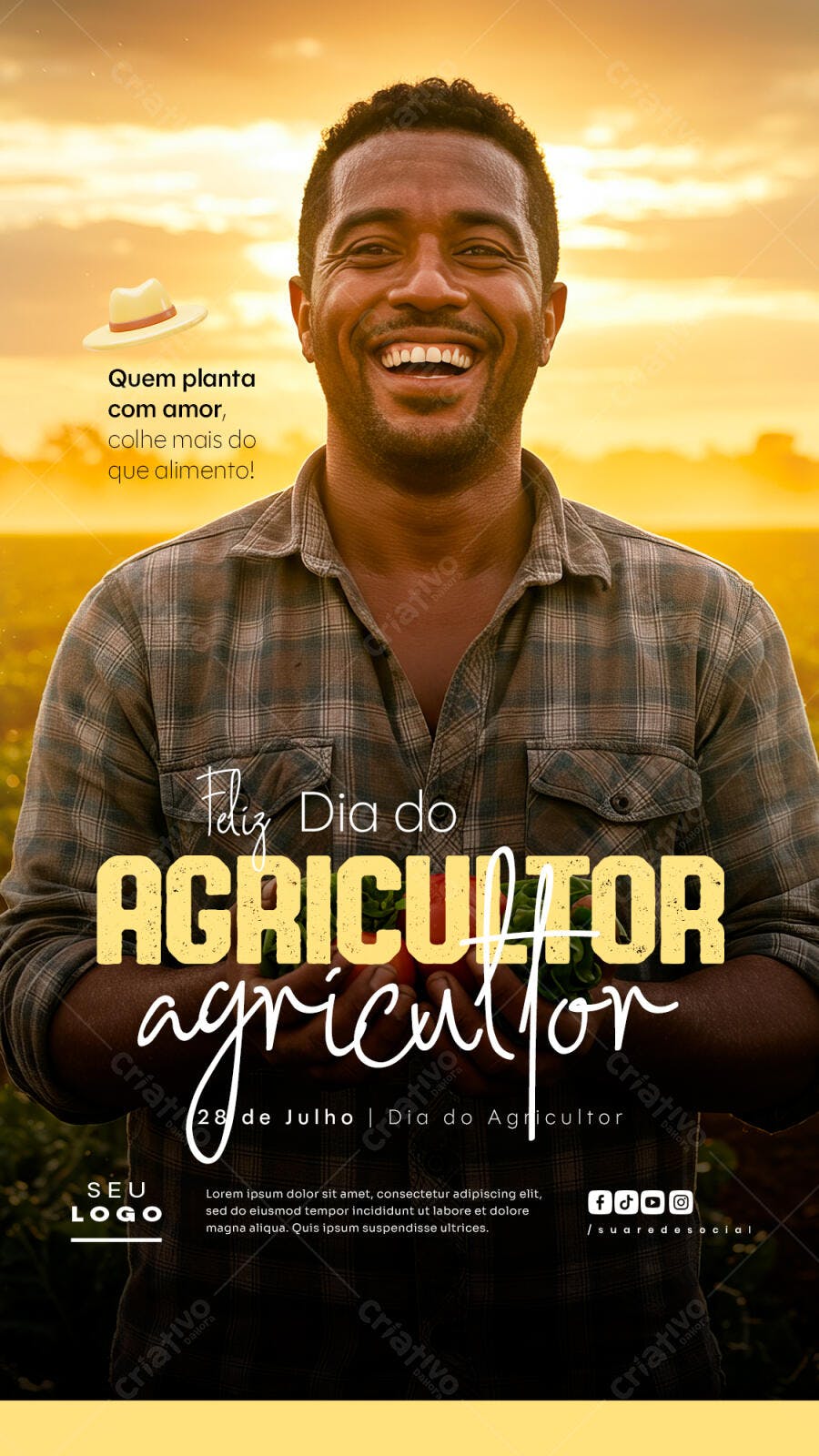 Flyer Dia do Agricultor 28 de Julho PSD Editável