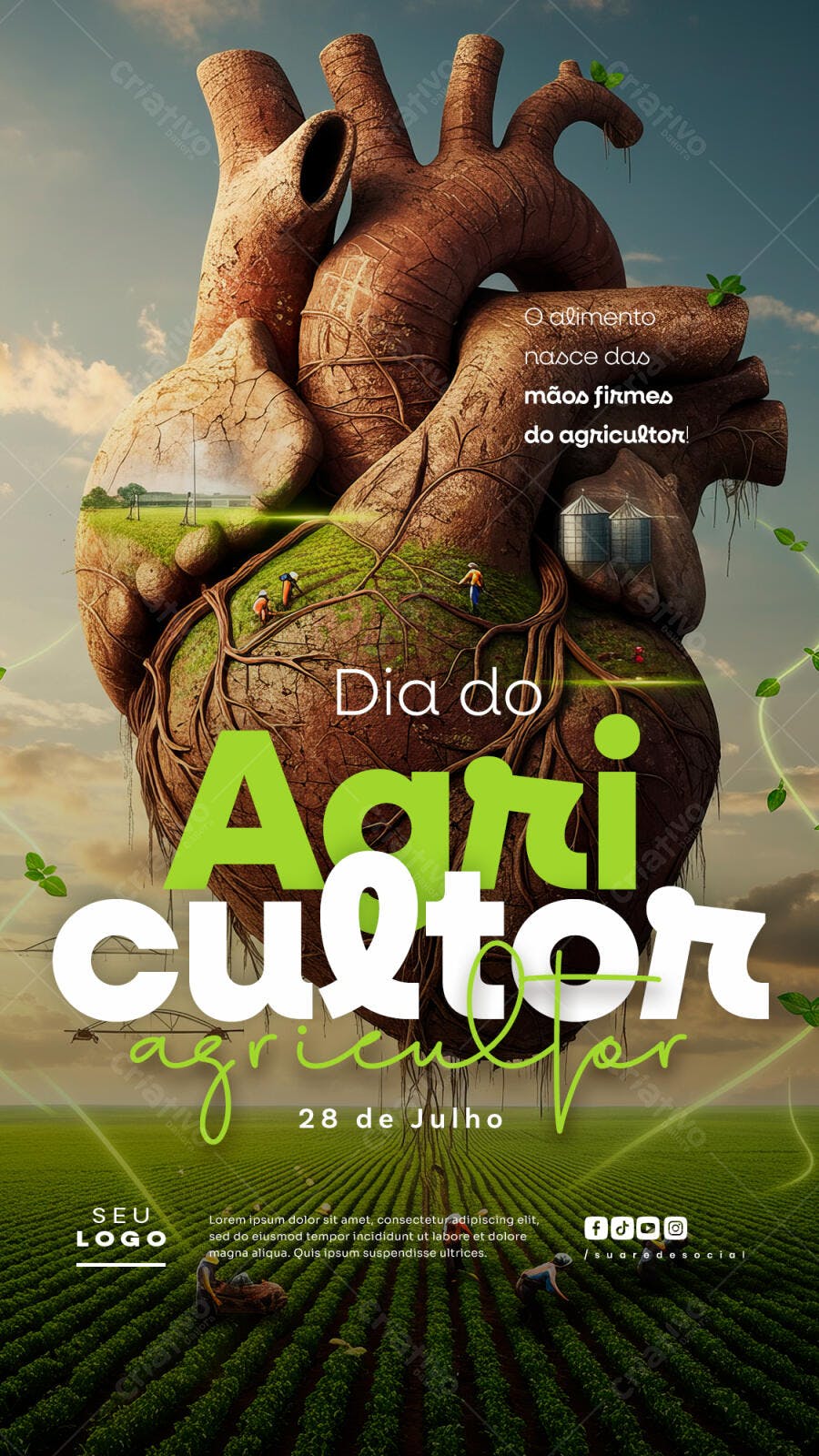 Flyer Dia do Agricultor 28 de Julho PSD Editável