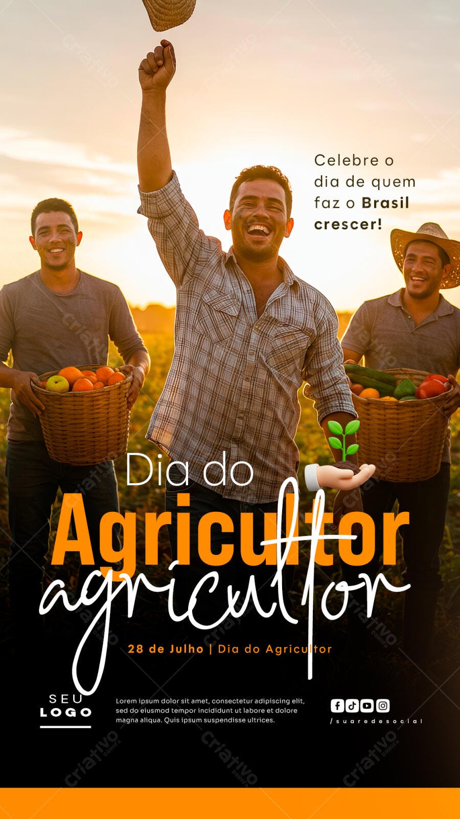 Flyer Dia do Agricultor 28 de Julho PSD Editável