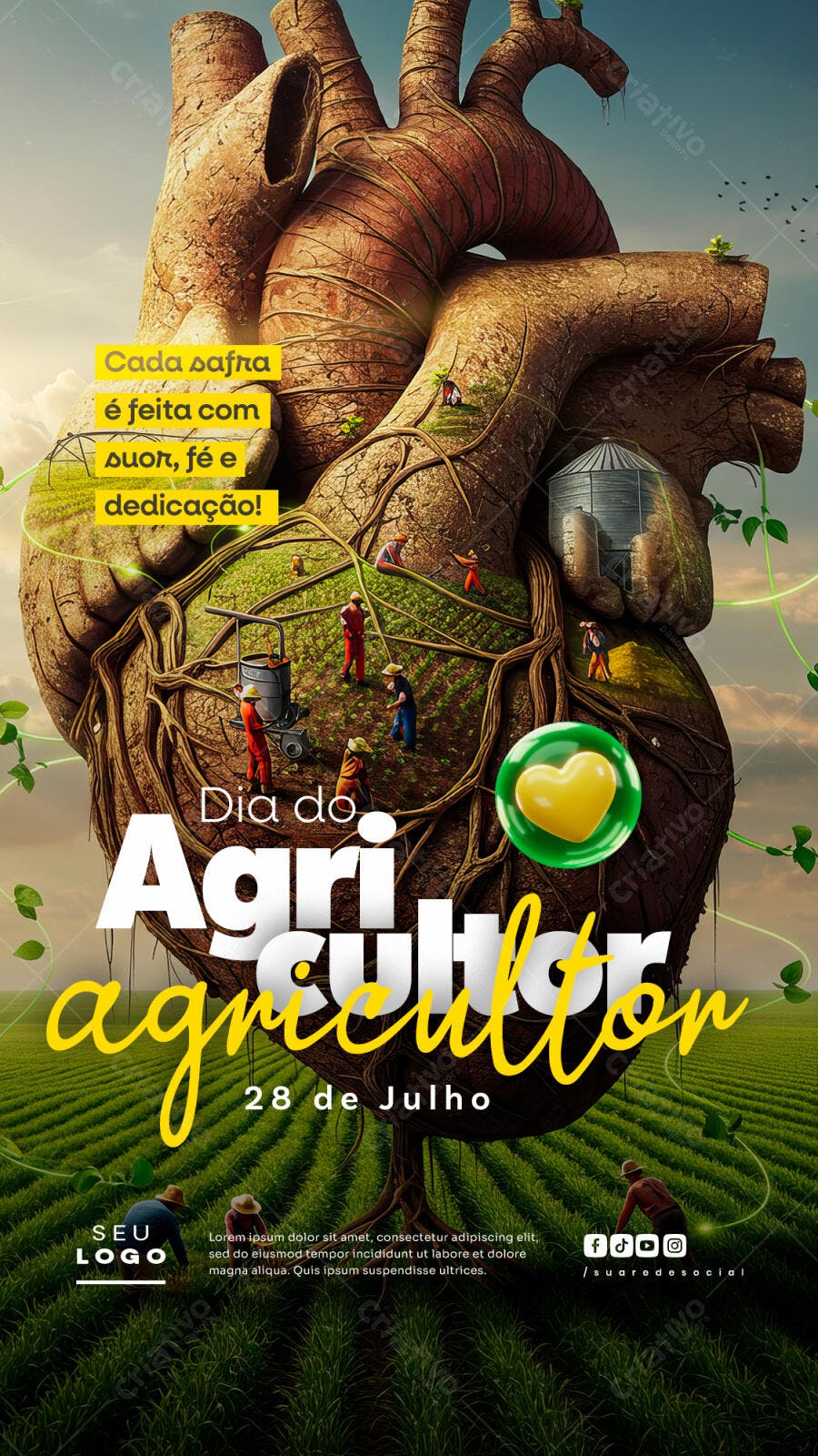 Flyer Dia do Agricultor 28 de Julho PSD Editável