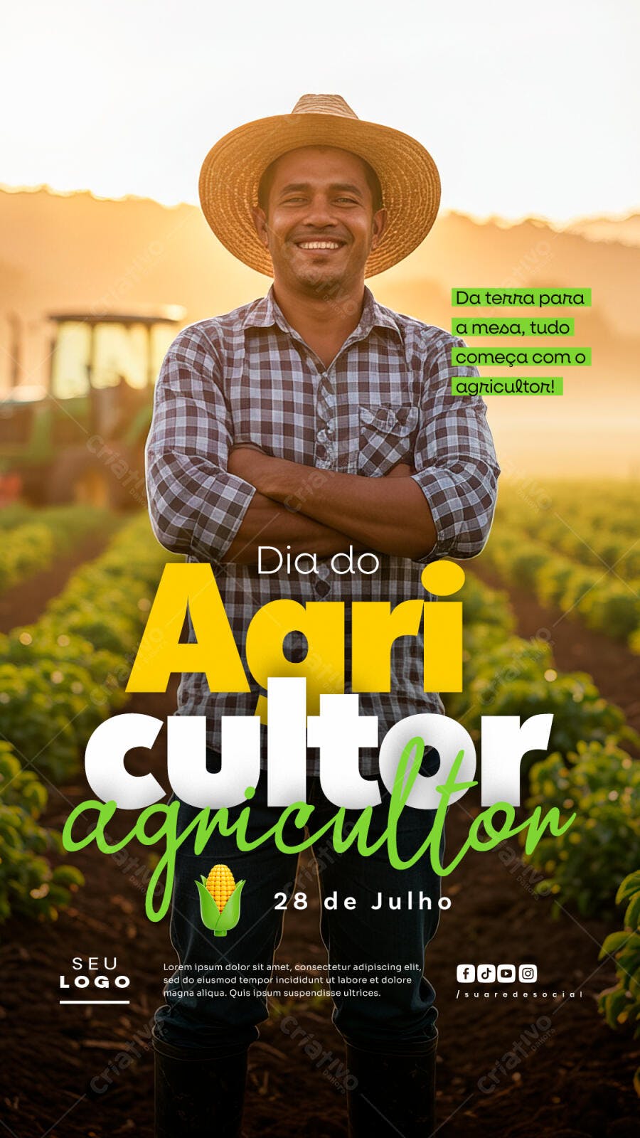 Flyer Dia do Agricultor 28 de Julho PSD Editável