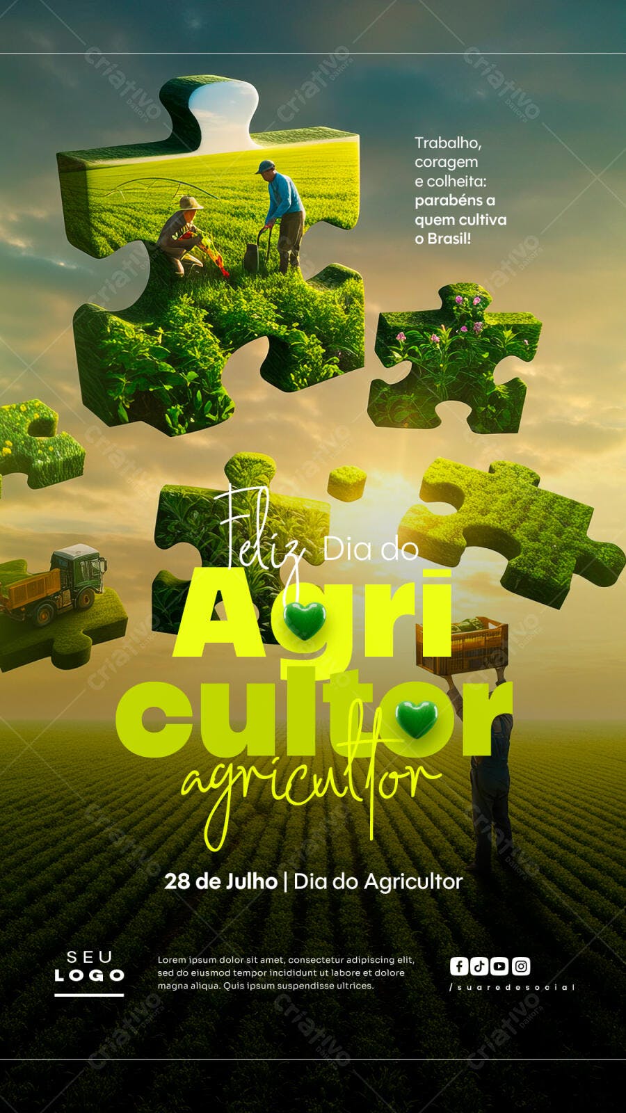 Flyer Dia do Agricultor 28 de Julho PSD Editável