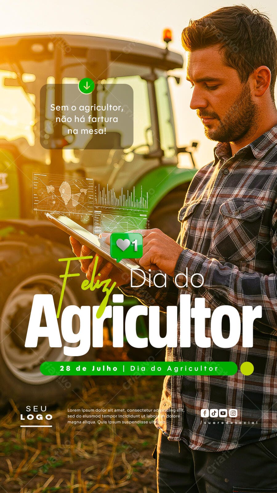 Flyer Dia do Agricultor 28 de Julho PSD Editável