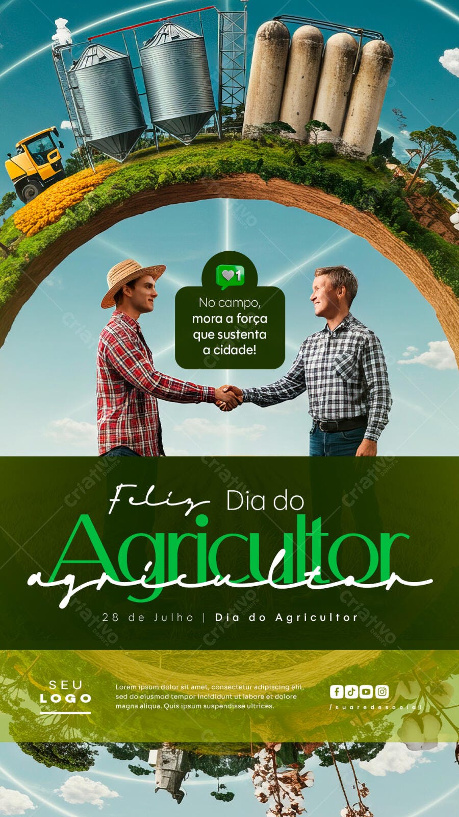 Flyer Dia do Agricultor 28 de Julho PSD Editável