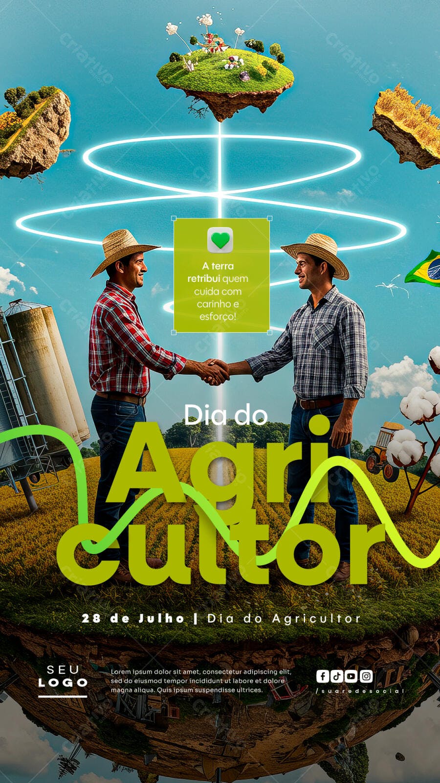 Flyer Dia do Agricultor 28 de Julho PSD Editável