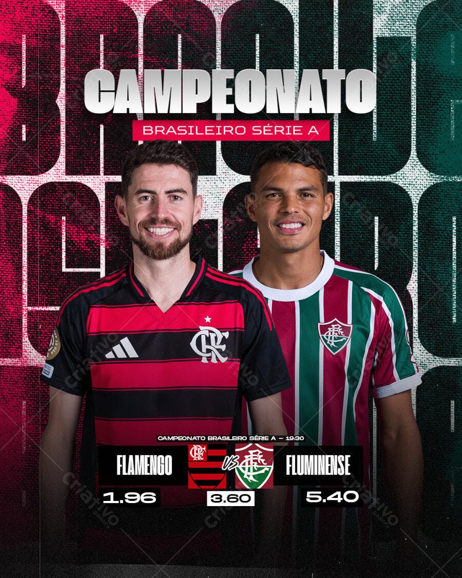 Flyer Flamengo x Fluminense PSD Editável