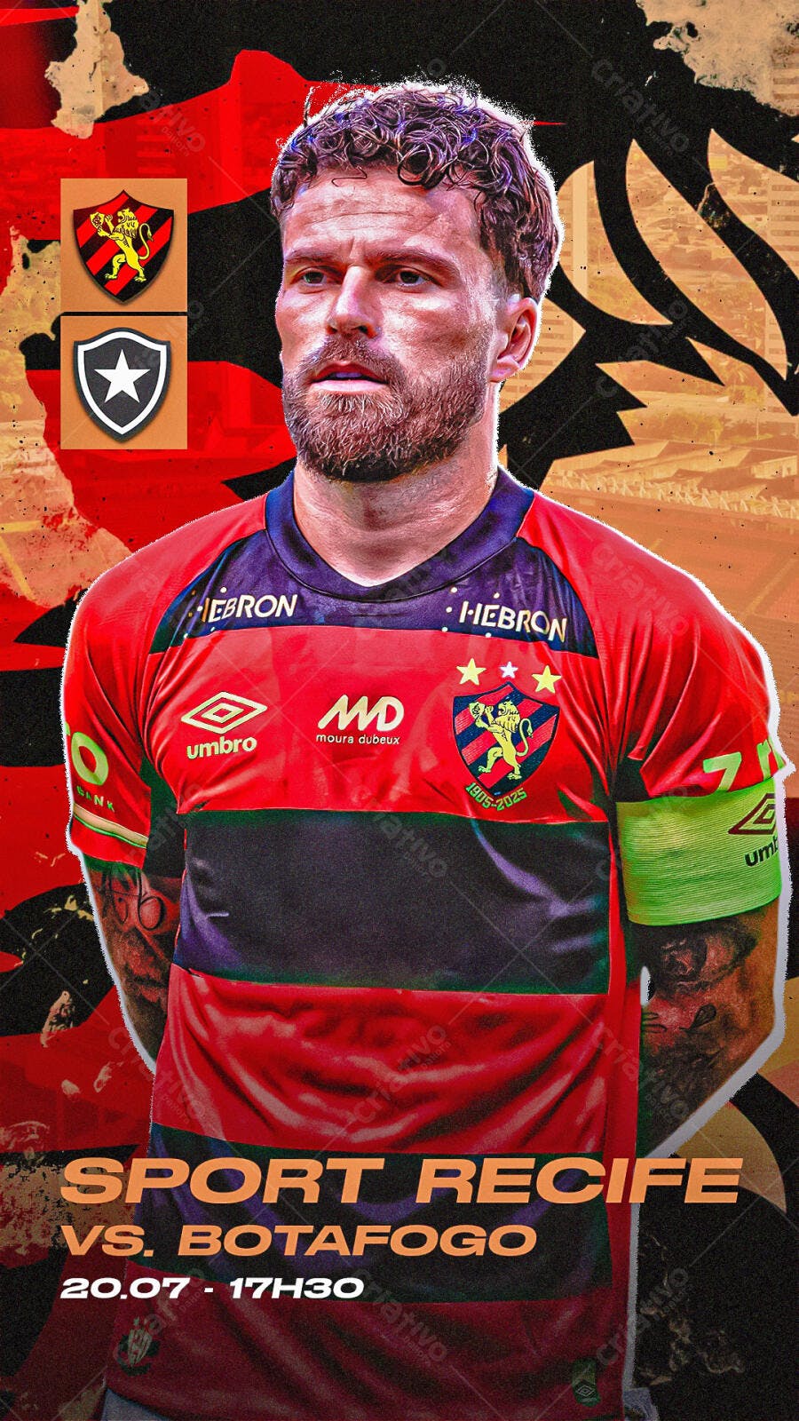Flyer de Futebol Sport Recife x Botafogo PSD Editável