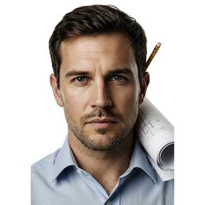 Um arquiteto masculino em close-up