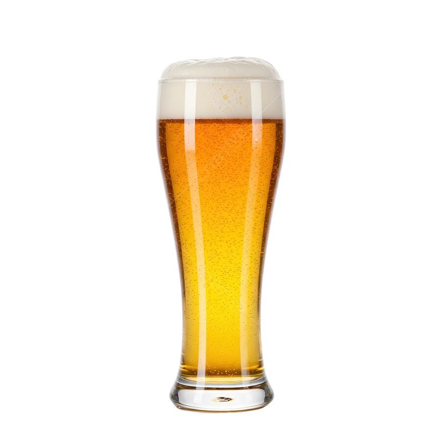 Cerveja loira em copo longo