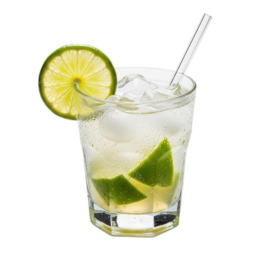 Caipirinha refrescante com limão siciliano