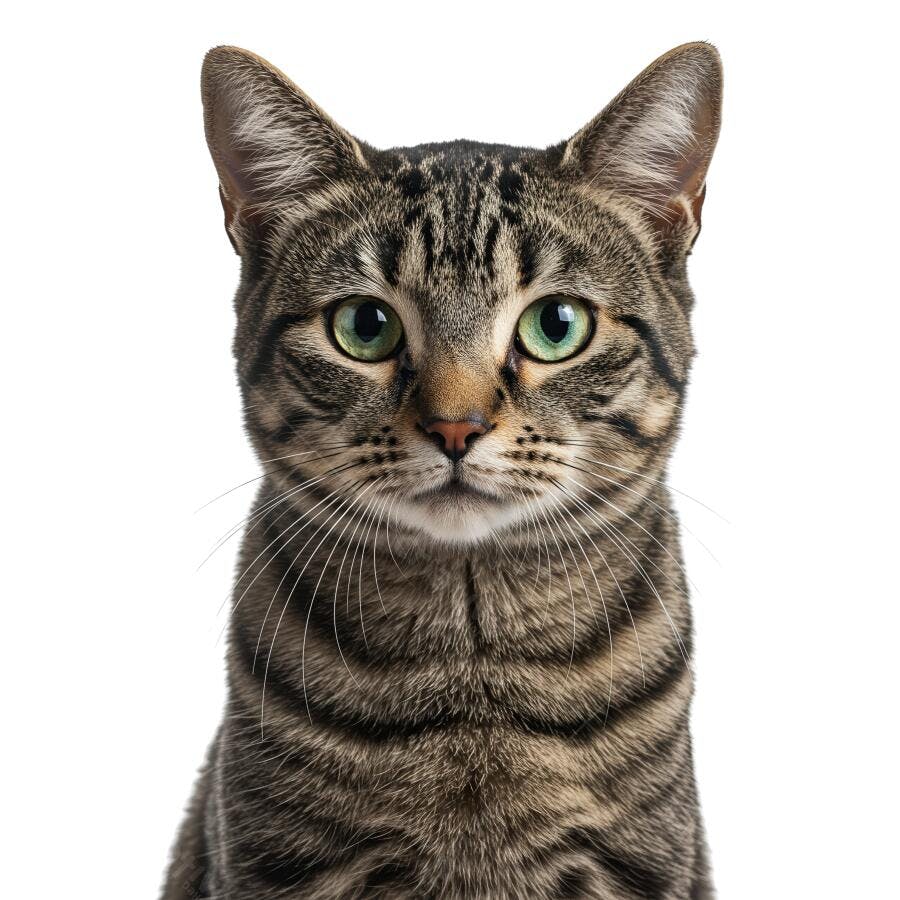 Gato Tabby com Olhos Verdes