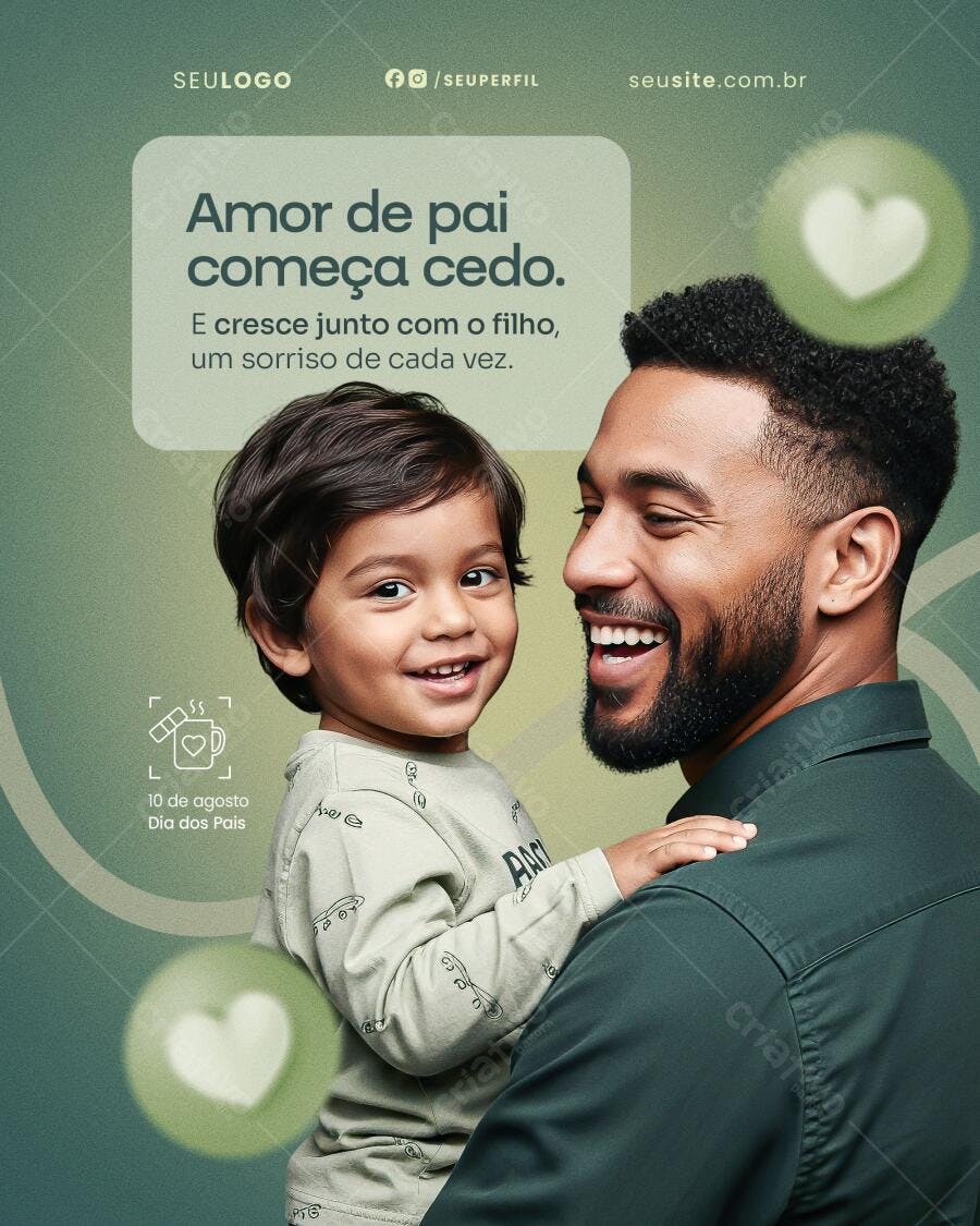 Flyer Dia dos Pais 10 de Agosto PSD Editável