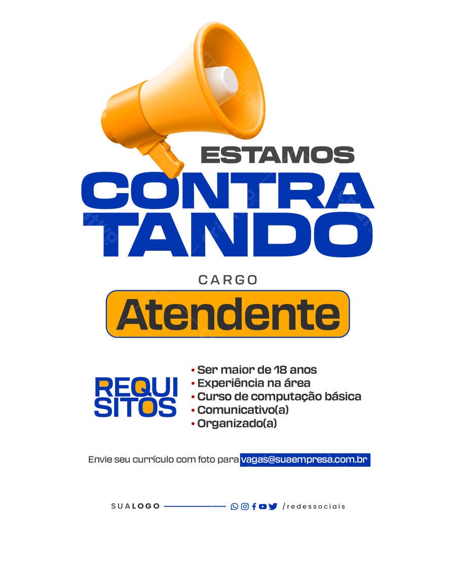 Flyer Vagas de Emprego PSD Editável