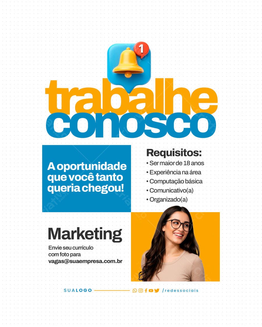 Postagem Vagas Marketing PSD Editável
