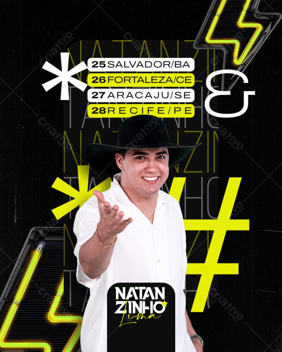 Flyer Natan Zininho Shows PSD Editável