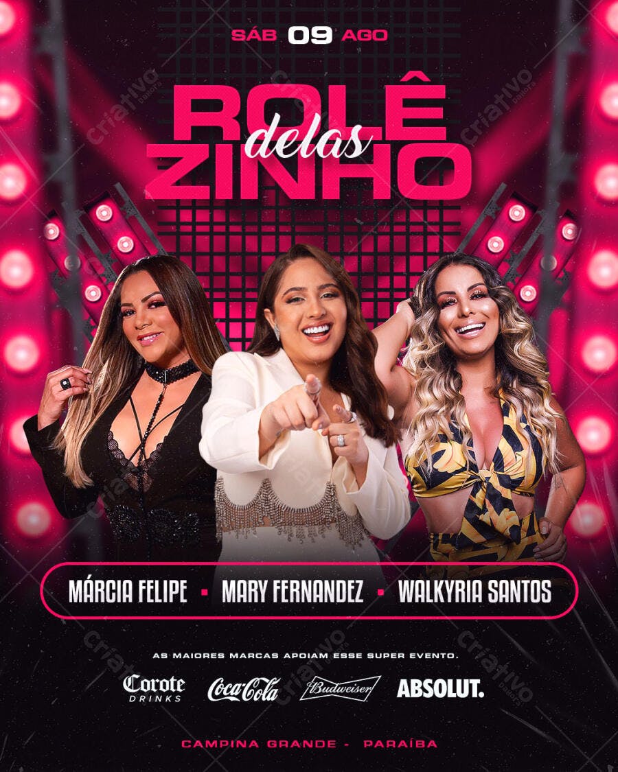 Flyer para Show Rolêzinho Delas PSD Editável