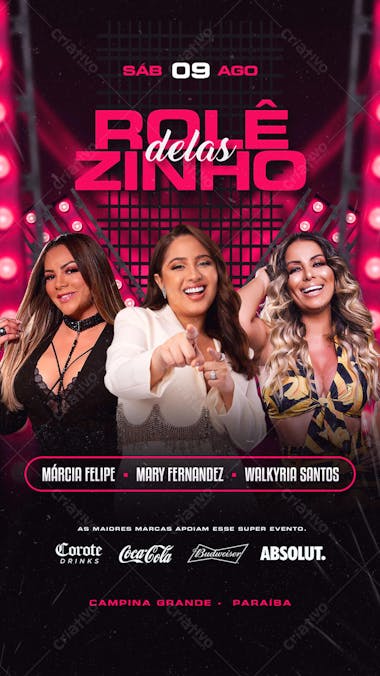 FLYER PARA EVENTOS PSD STORIES ROLÊZINHO DELAS