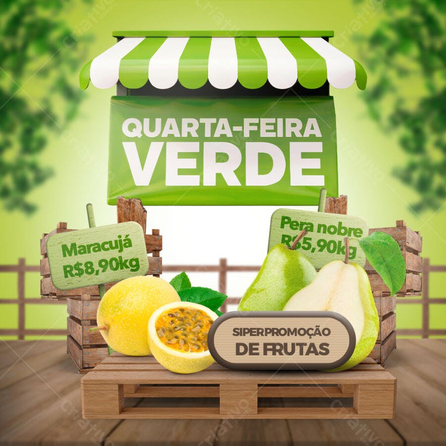 Flyer Quarta-feira Verde PSD Editável