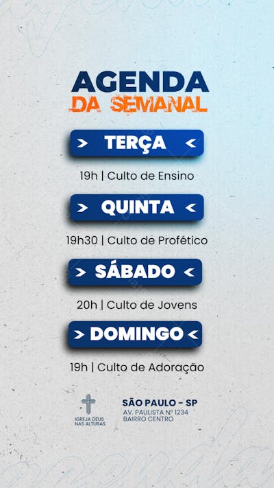 agenda semanal culto da igreja - 02