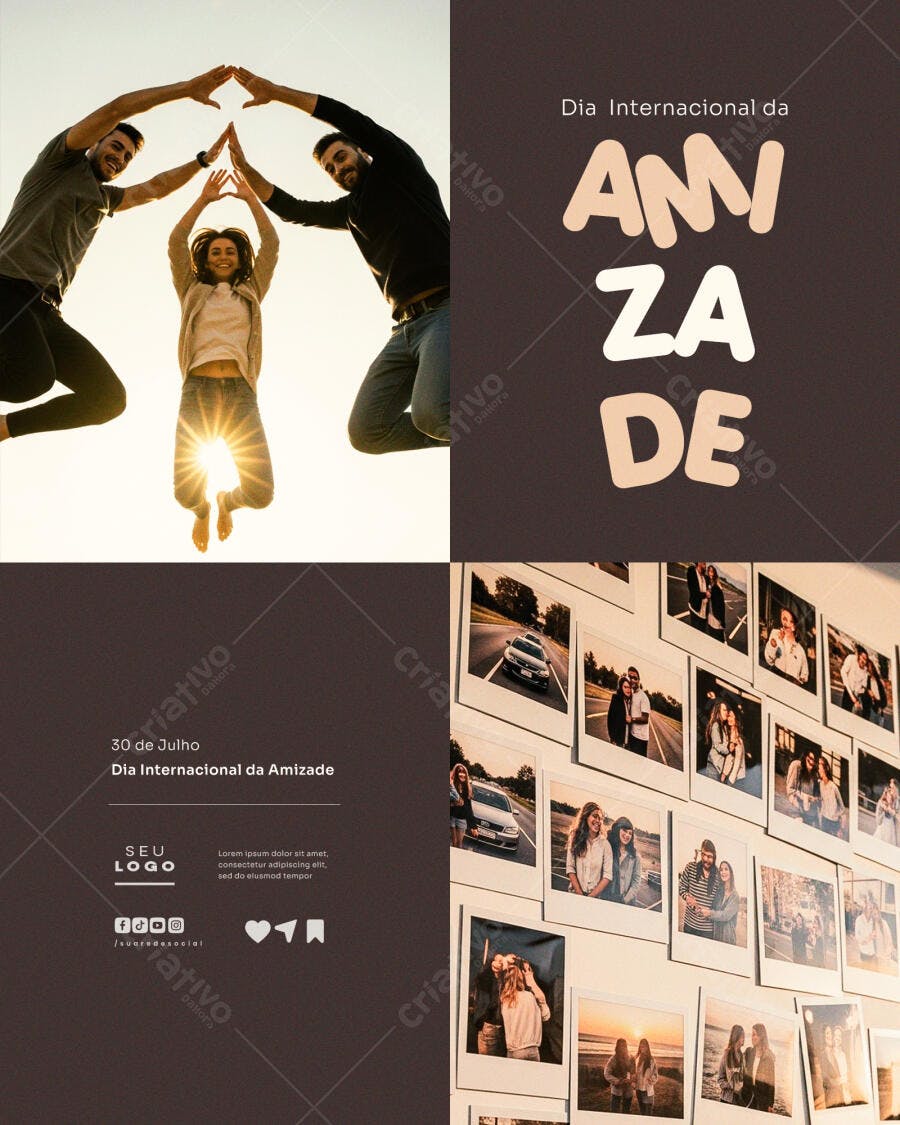 Flyer Dia Internacional da Amizade PSD Editável