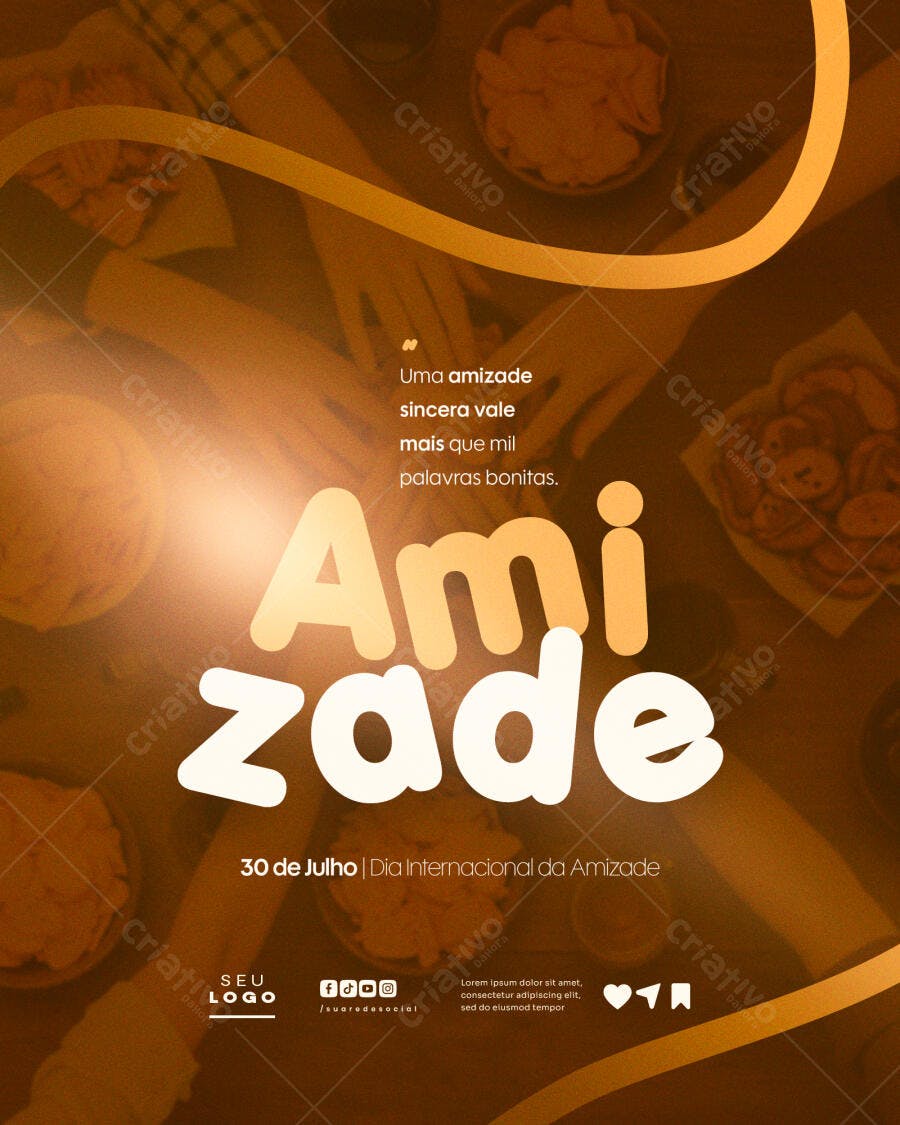 Flyer Dia Internacional da Amizade 30 de Julho PSD Editável