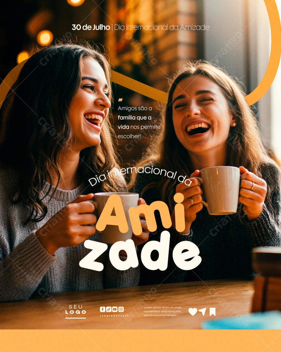 Flyer para o Dia Internacional da Amizade PSD Editável
