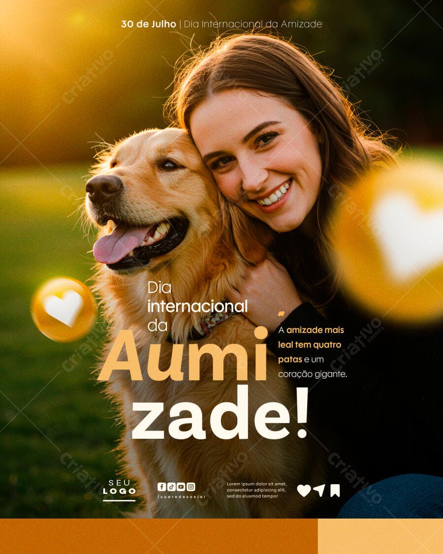 Flyer Dia Internacional da Amizade PSD Editável