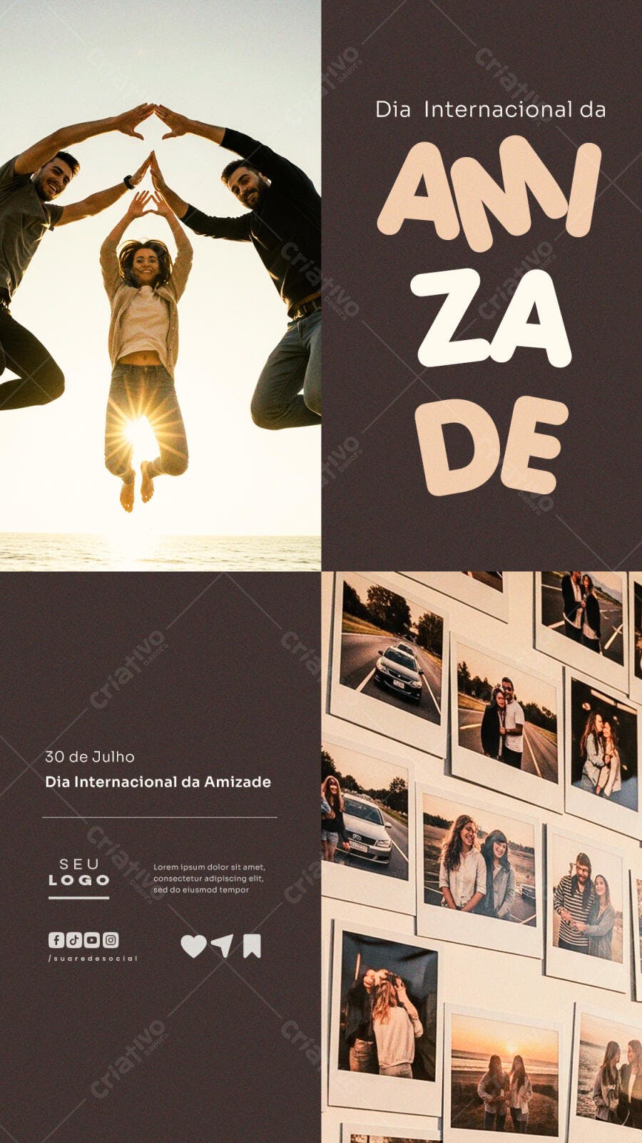 Flyer Dia Internacional da Amizade PSD Editável